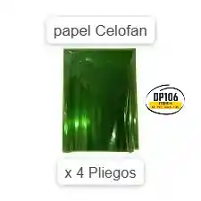 Papel Celofan Verde X 4 Und