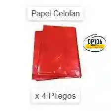 Papel Celofan Rojo X 4 Und