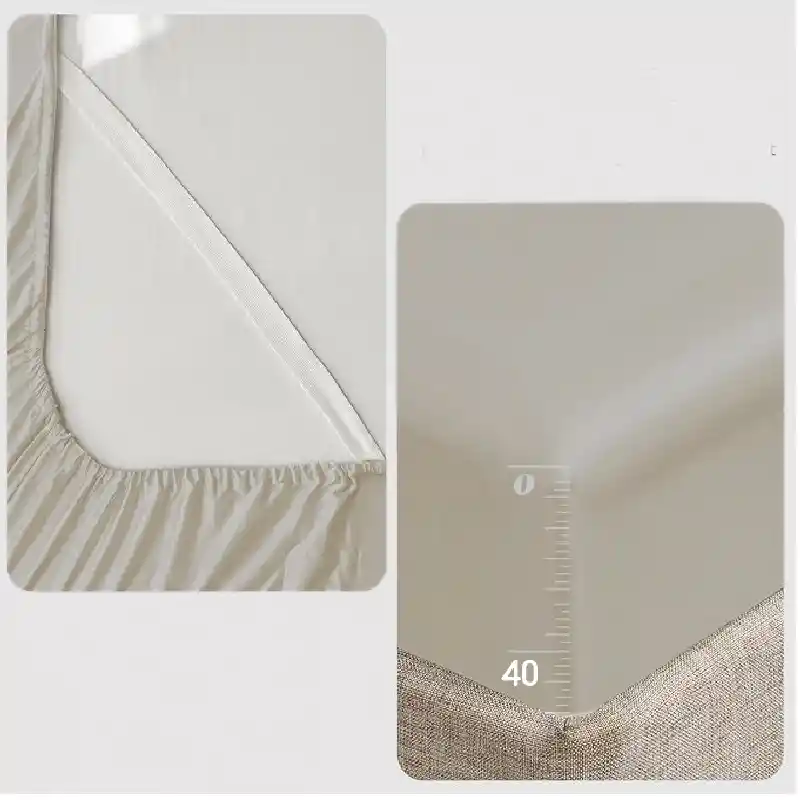 Sábana De Seda Satín Beige- Doble