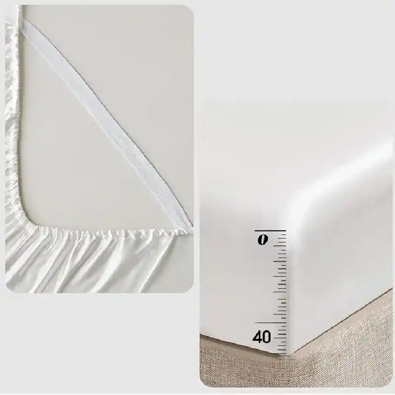 Sábana De Seda Satín Blanco - Doble