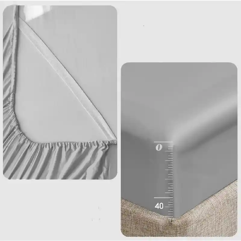 Sábana De Seda Satín Gris- Doble