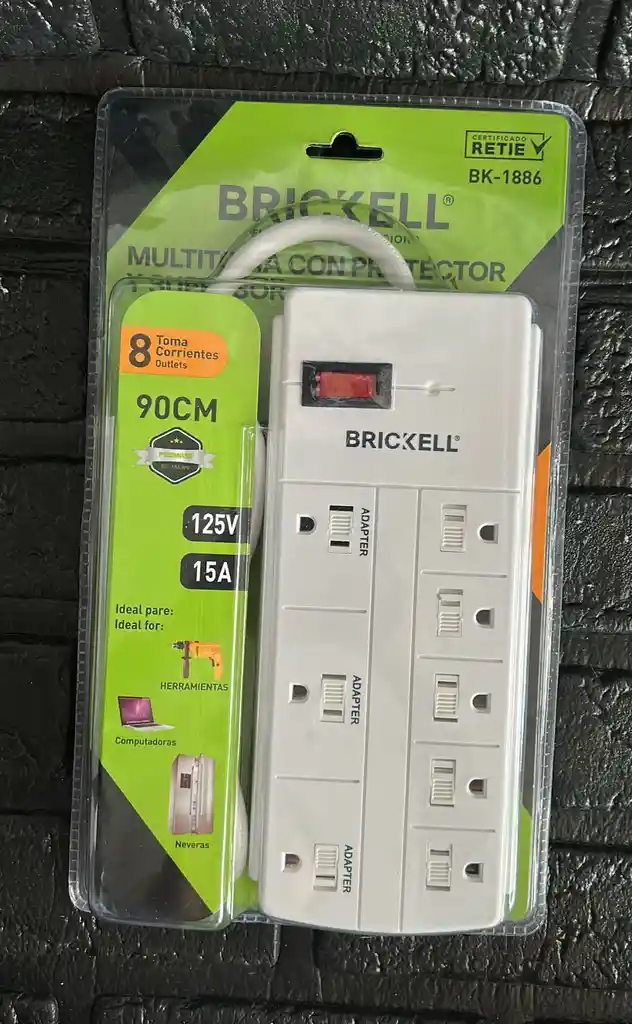 Regleta Electrica Brickell 8 Tomas 90cm