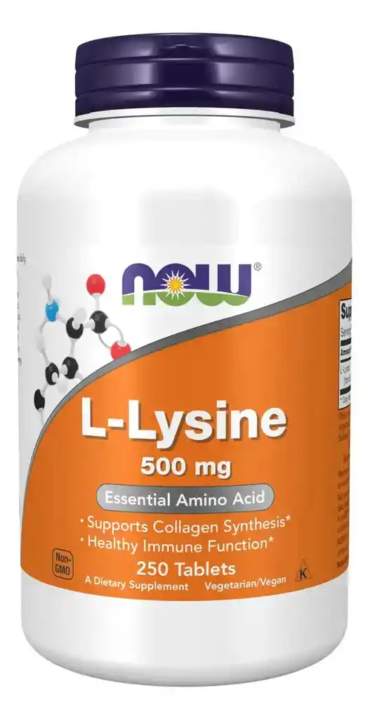 Now L Lysine Lisina Aminoacido Piel 1000mg 250 Tabletas