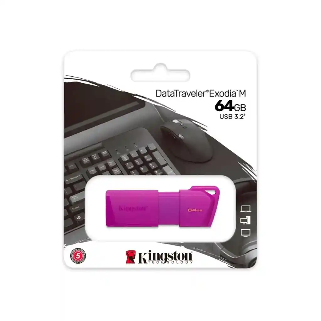 Memoria Usb Kingston 64gb Dt Exodia M Latam Usb 3.2 Morado