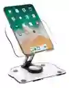 Base Soporte 360° Giratorio Tablet Celular Acrilico Ajustable