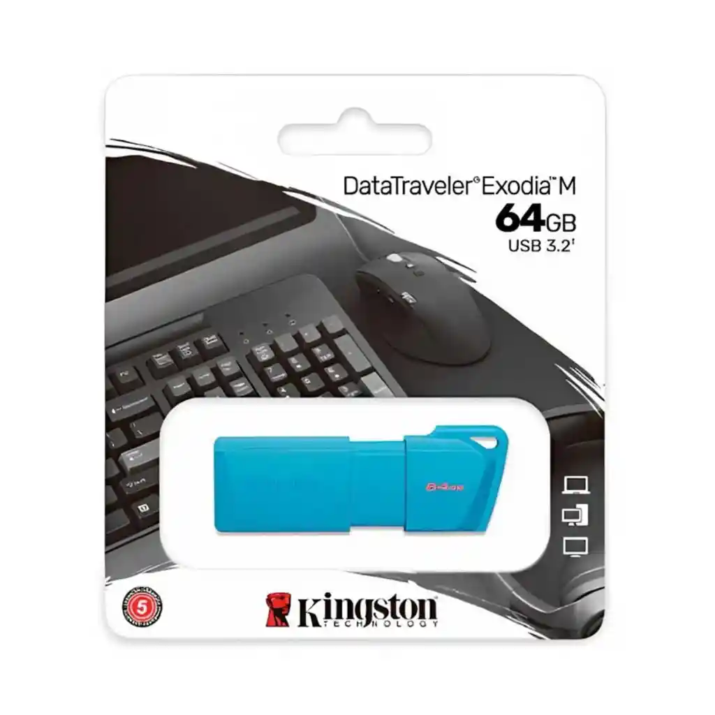 Memoria Usb Kingston 64gb Dt Exodia M Latam Usb 3.2 Azul