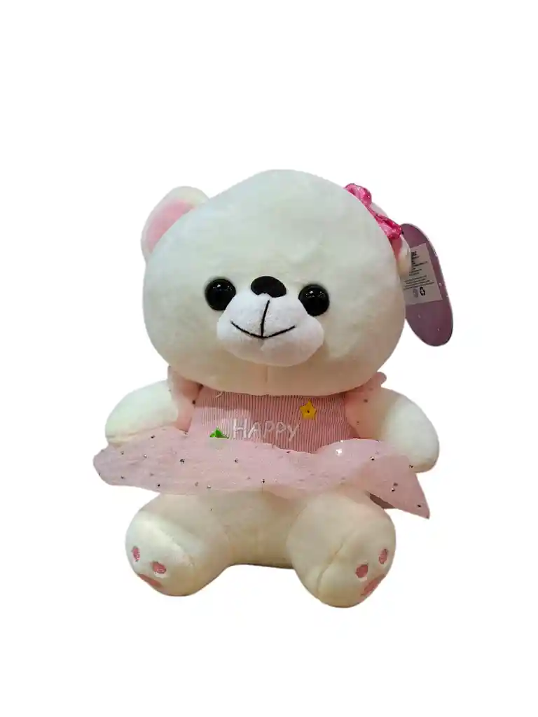 Peluche Osa Moño Rosa Coquette