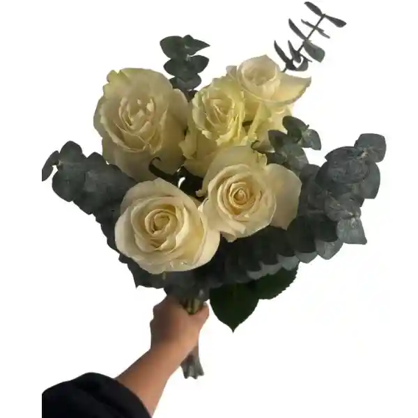 Bouquet 5 Rosas Blancas