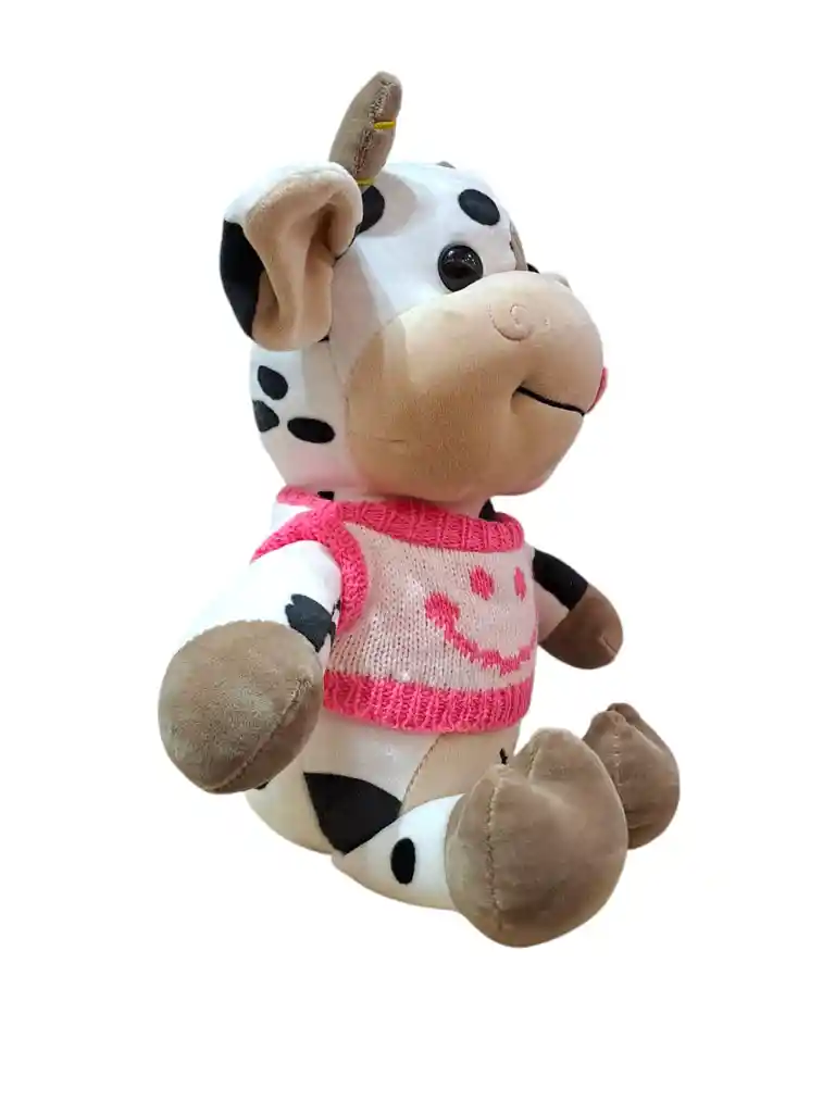 Peluche Vaca Con Saco Rosa