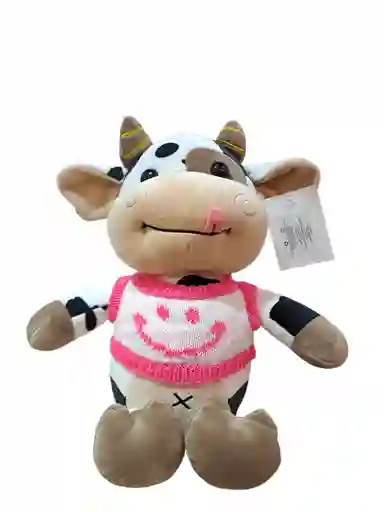 Peluche Vaca Con Saco Rosa