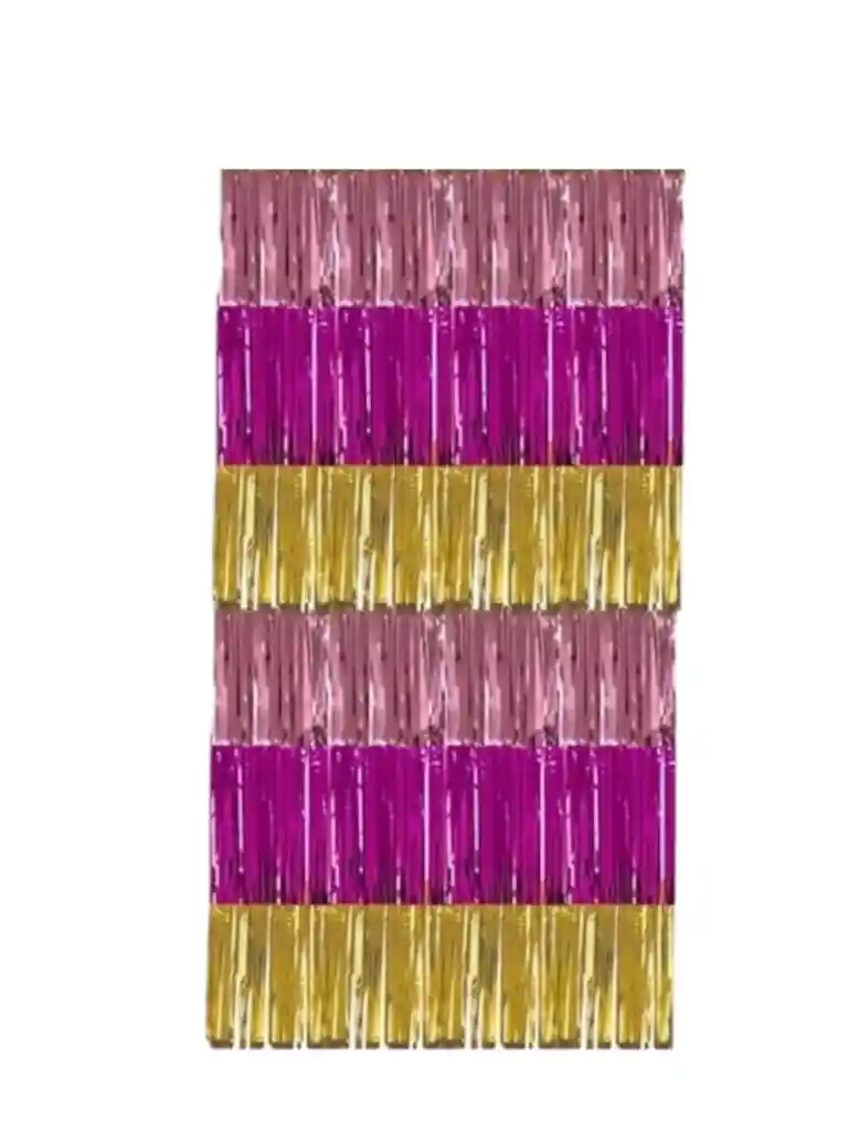 Cortinas Cortas Fondo Metalizadas Decoración Fiestas 50 Cm Fucsia