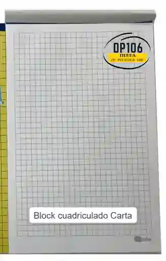 Block Cuadriculado Carta 70 Hojas