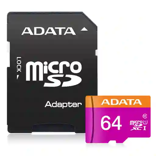 Memoria Micro Sd Con Adaptador 64gb Clase 10 Adata