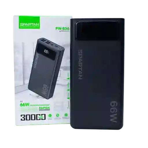 Power Bank Spartan Pw-836 | 30000 Mah | 66w Carga Rápida