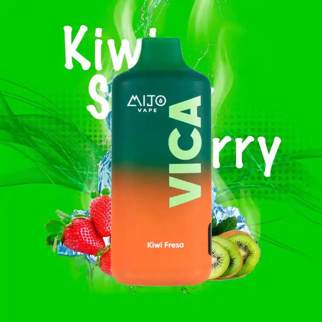 Mijo Vape Vica 6.500 Puffs Kiwi Fresa 50mg Nic.