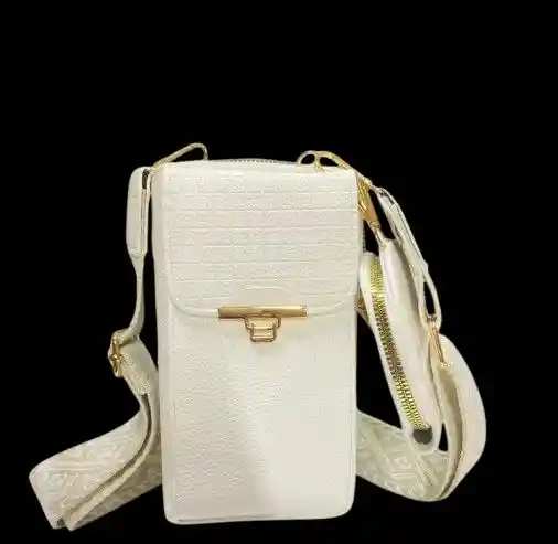 Bolso Hombro Cruzado Monedero Portacelular Blanco