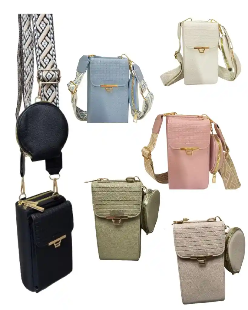 Bolso Hombro Cruzado Monedero Portacelular Blanco