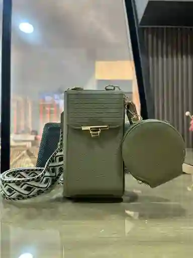 Bolso Hombro Cruzado Monedero Portacelular Verde