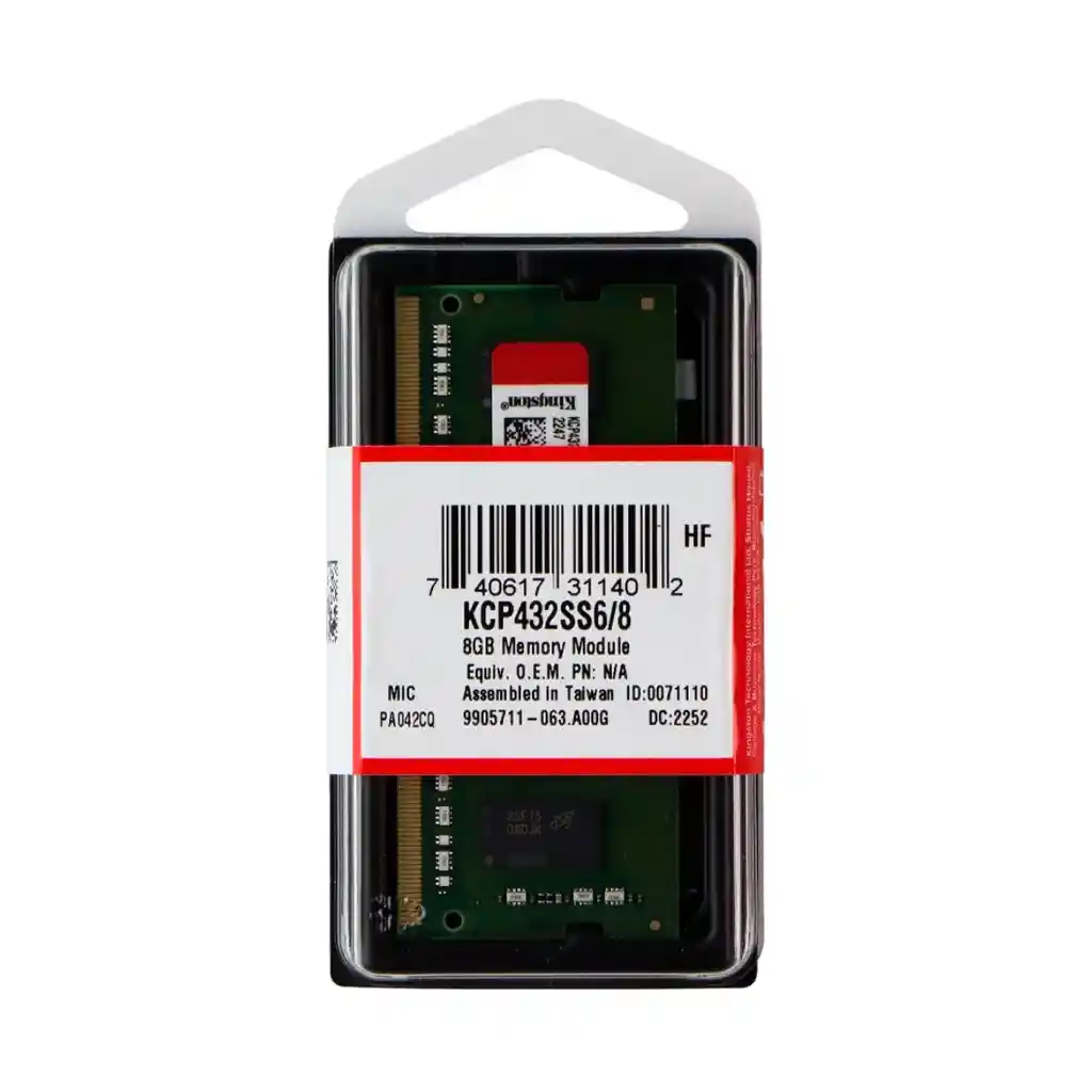 Memoria Ram Kingston 8gb Ddr4 3200mt/s Ecc Unbuffered Para Pc