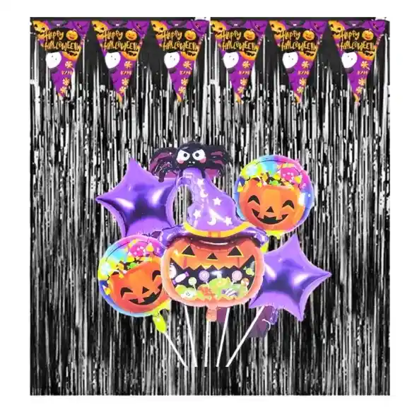 Kit Decoración Fiesta Halloween Fiesta Noche Brujas Calabaza