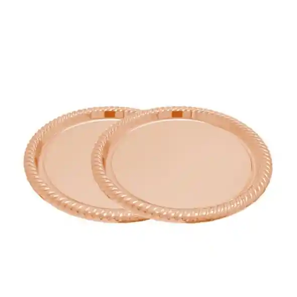 Bandejas Plasticas Metalizadas De Color Oro Rosa X2