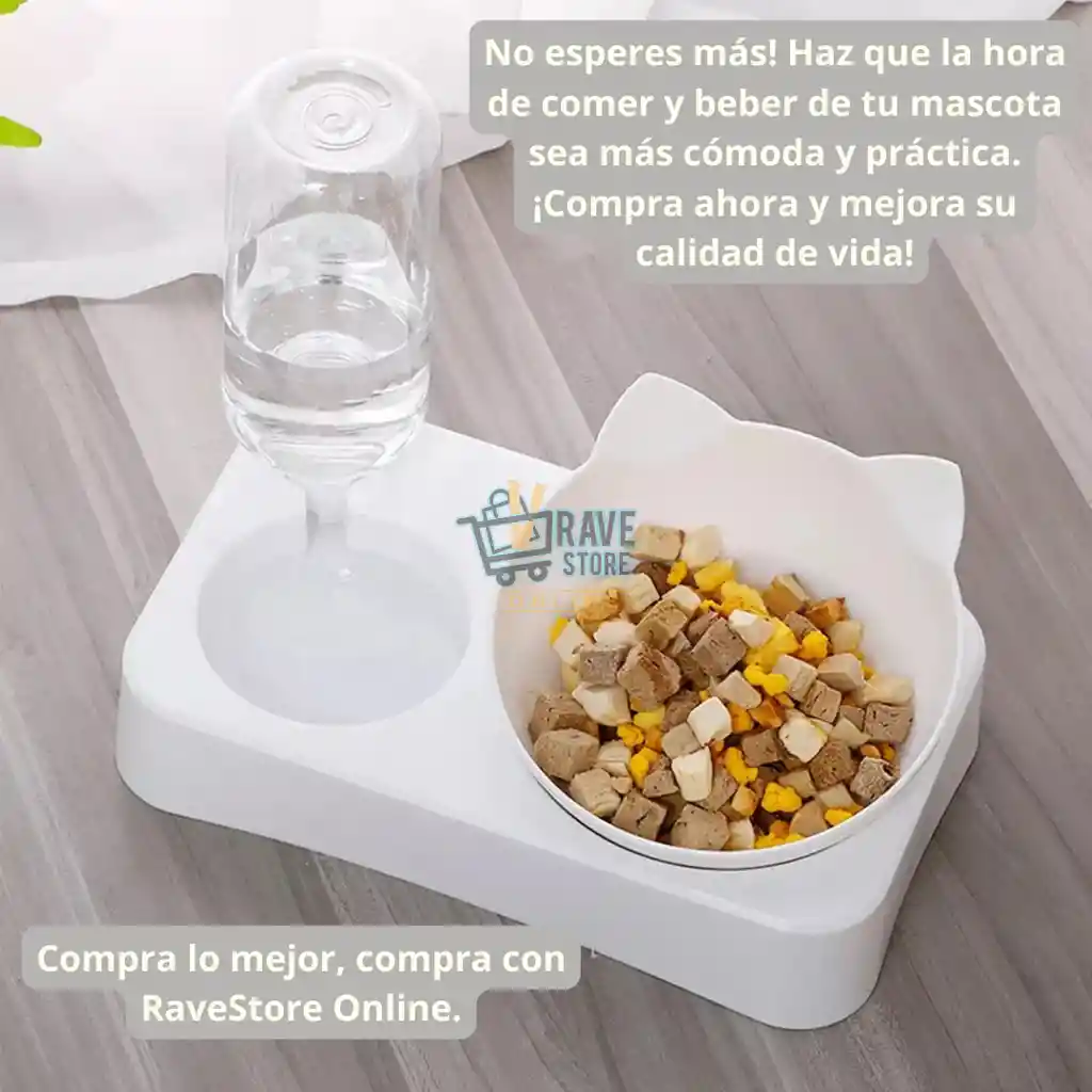Comedero Y Bebedero Dispensador Para Gatos Y Perros