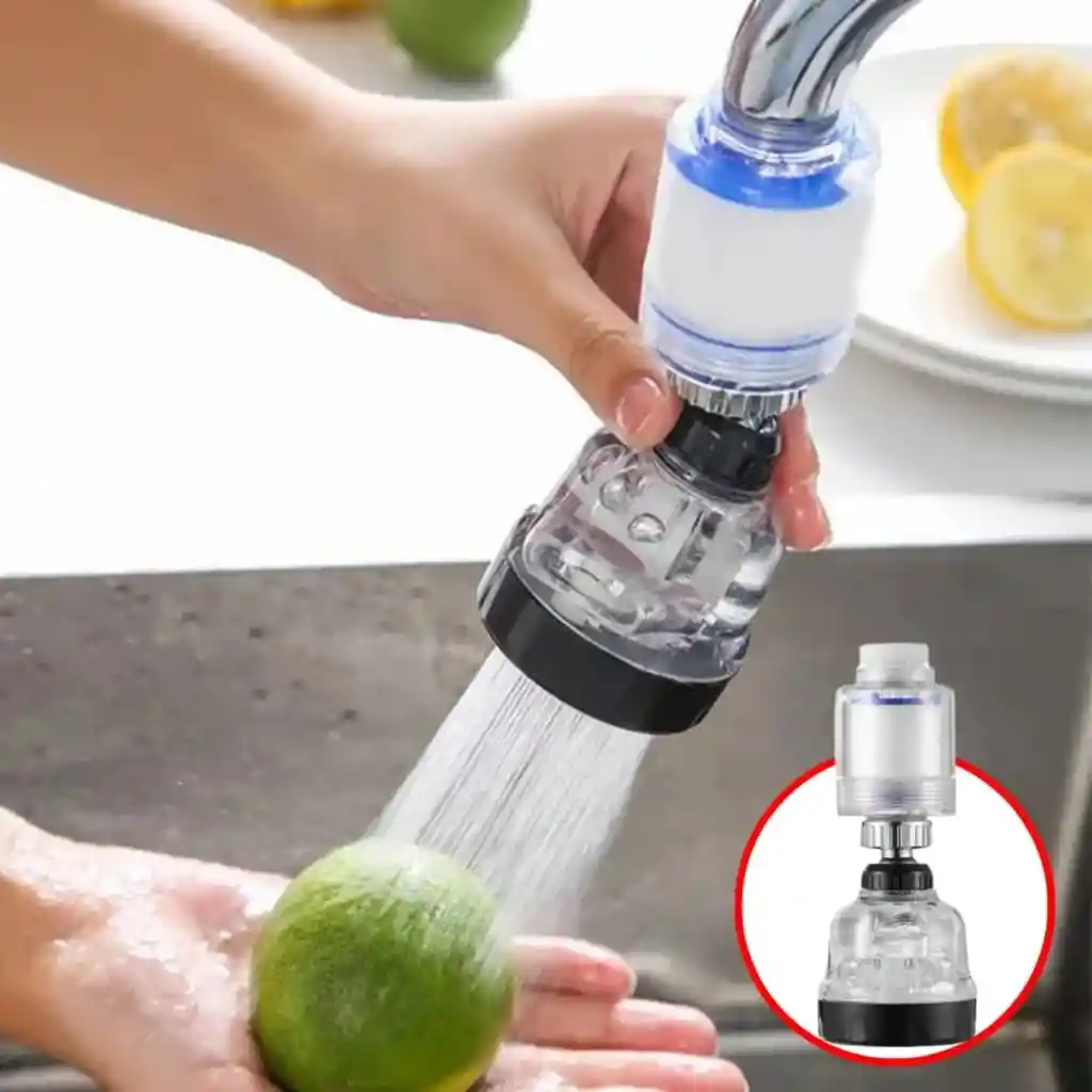 Grifo Ahorrador Giratorio 360° Purificador De Agua Lavaplato