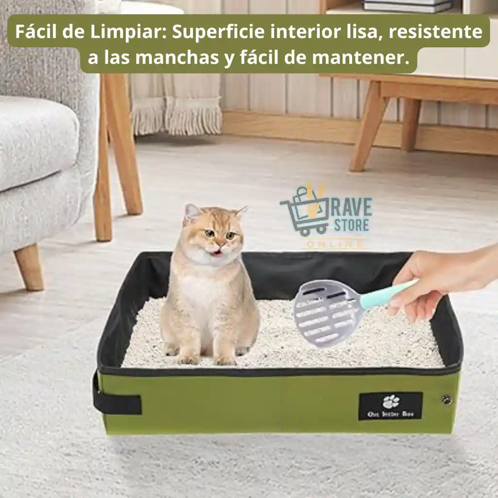 Arenero Plegable Para Gatos - Caja De Arena Portátil
