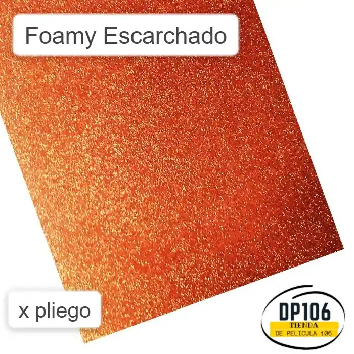 Foami Escarchado Naranja Pliego X 1 Und / Foamy / Fomi