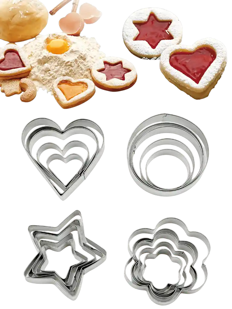 Set De Cortadores De Galletas X 12 (4 Formas)