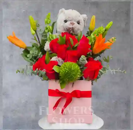 Caja Flores Y Oso