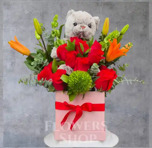 Caja Flores Y Oso