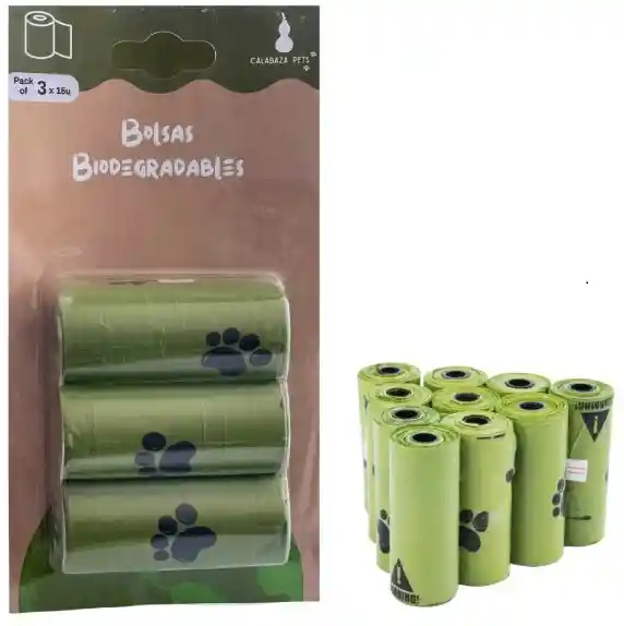 Bolsas Para Perro X 3 Rollos Bolsas Biodegradables Para Mascotas Bolsas Para Perro