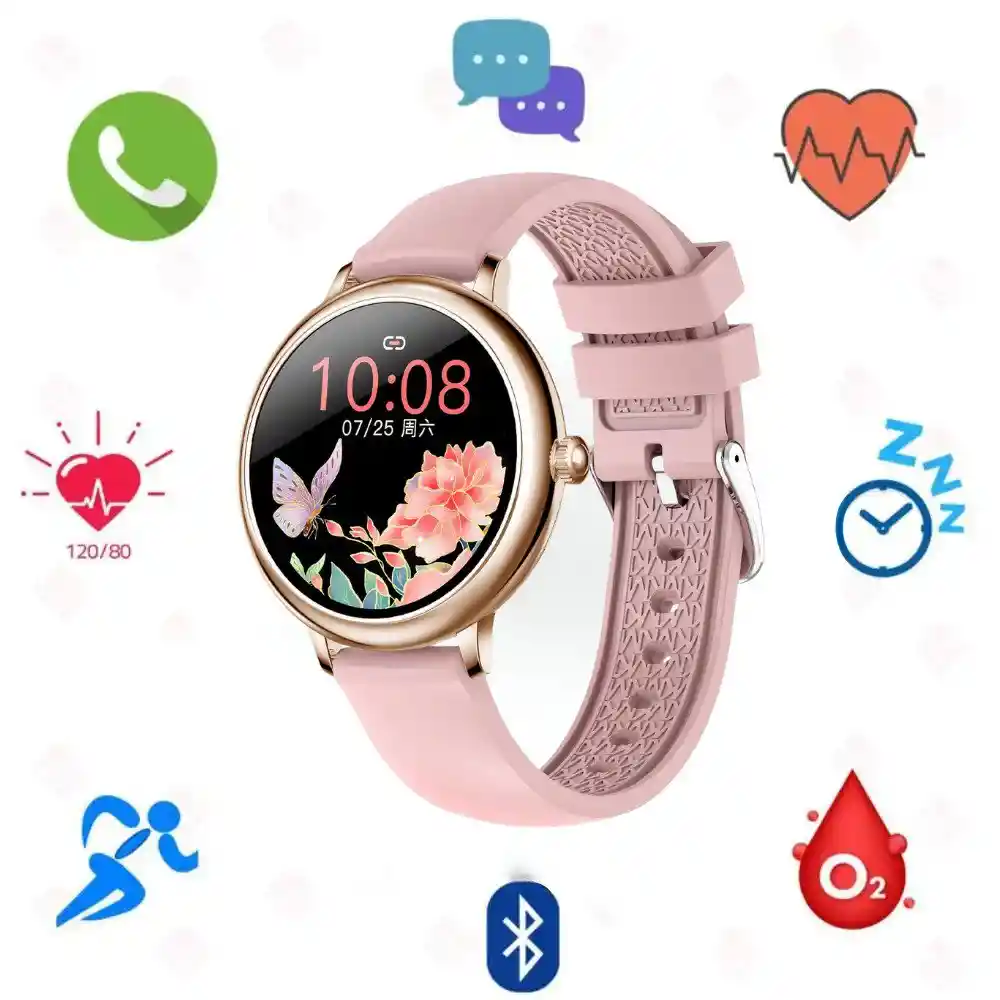 Reloj Inteligente Smartwatch Bluetooth G-tide Romance Lady Time Dorado