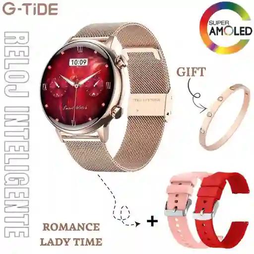Reloj Inteligente Smartwatch Bluetooth G-tide Romance Lady Time Dorado