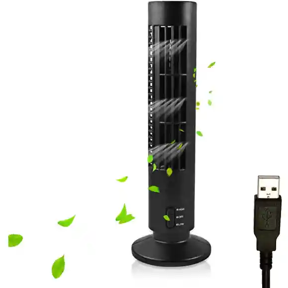 Mini Ventilador De Torre Escritorio Usb Negro