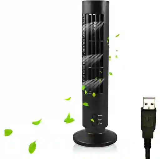 Mini Ventilador De Torre Escritorio Usb Negro
