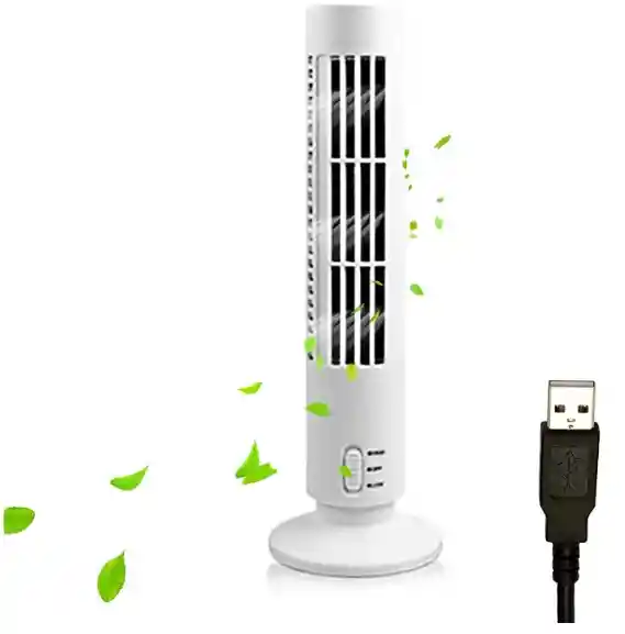 Mini Ventilador De Torre Escritorio Usb Blanco