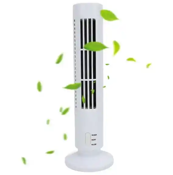 Mini Ventilador De Torre Escritorio Usb Blanco