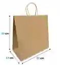Bolsa De Papel Kraft X24 Unds Grandes 33x33x17cm Manija Trenzada Regalo Empaques Paquete