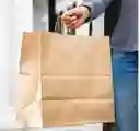 Bolsa De Papel Kraft X24 Unds Grandes 33x33x17cm Manija Trenzada Regalo Empaques Paquete