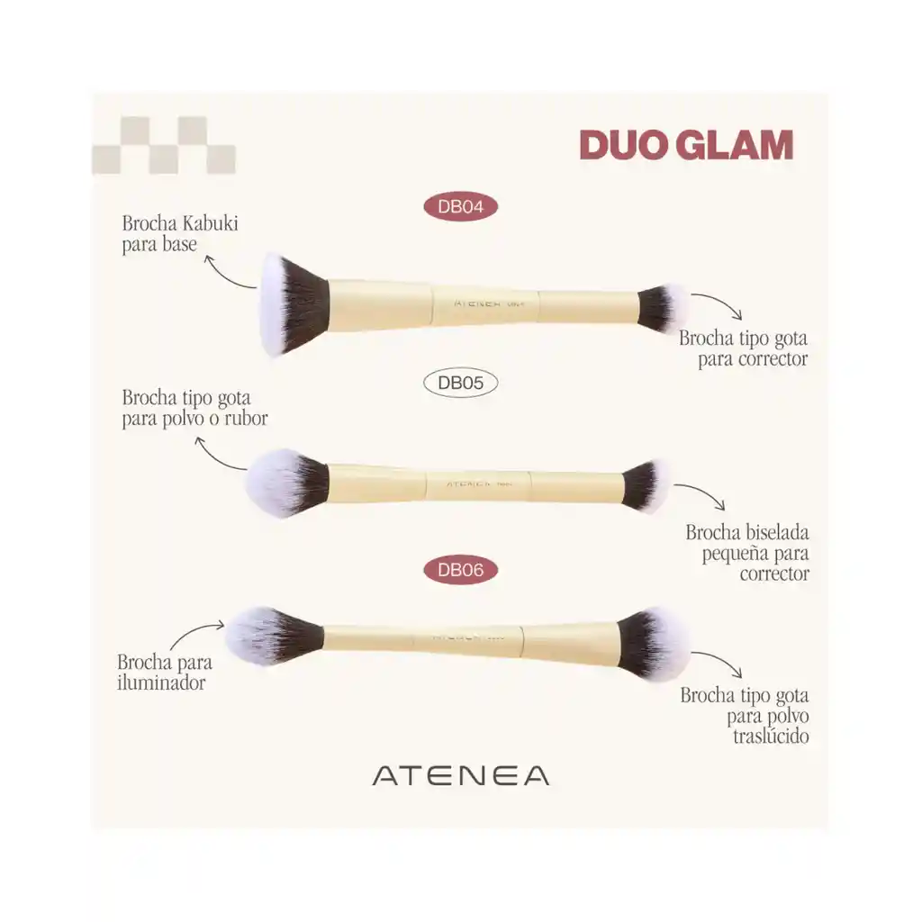 Brocha Individual Para Ojos Colección Duo Glam - Db06