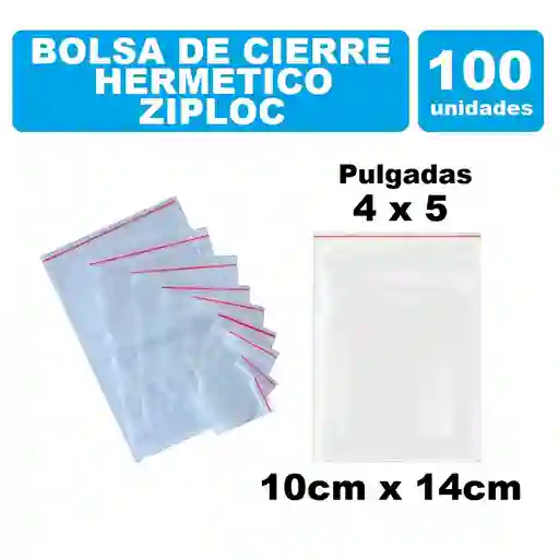 Bolsa Zipper Con Cierre Hermético 10cm X 14cm Por 100und Transparente