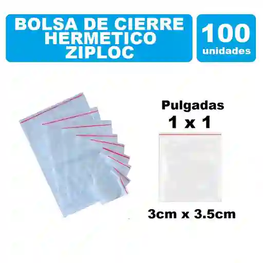 Bolsa Zipper Con Cierre Hermético 3cm X 3.5cm Por 100und Transparente