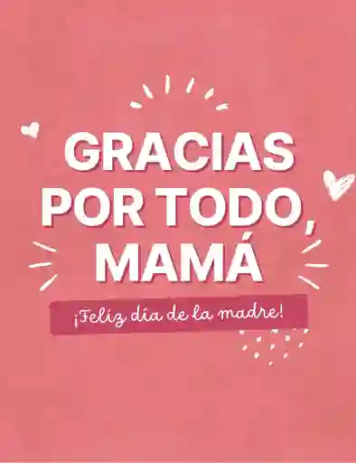 Tarjeta Feliz Día Mamá Tamaño