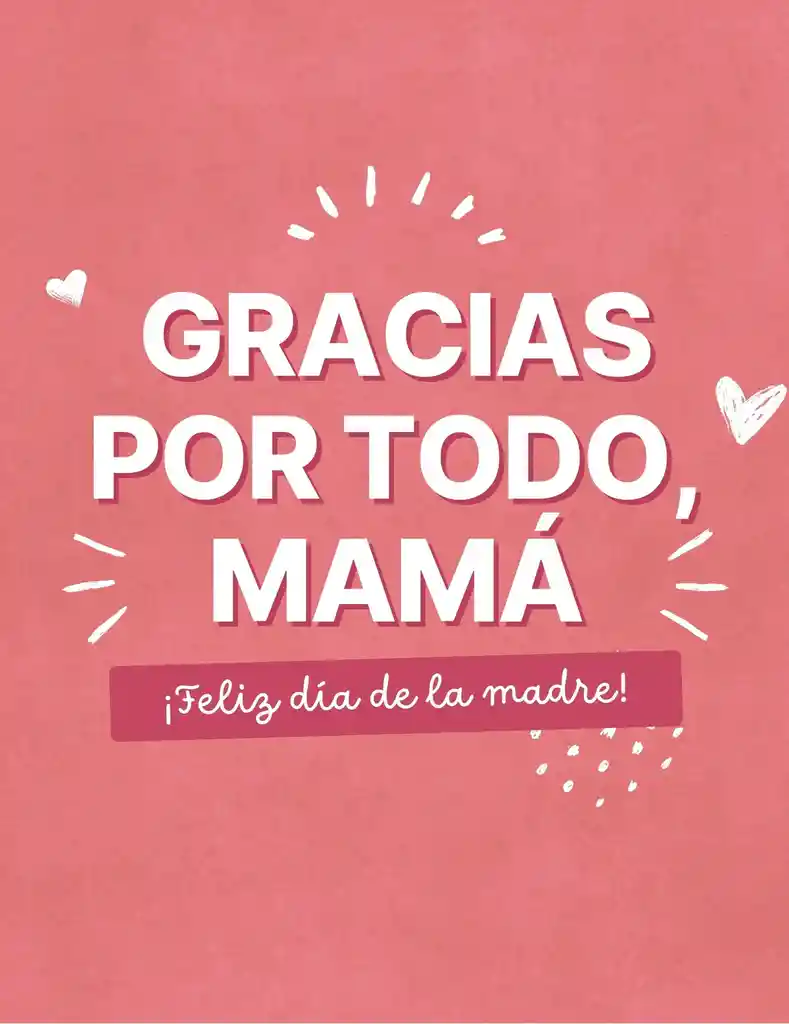 Tarjeta Feliz Día Mamá Tamaño