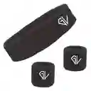Kit Balaca Y Muñequeras De Sudor Deportes Fitness Color Negro