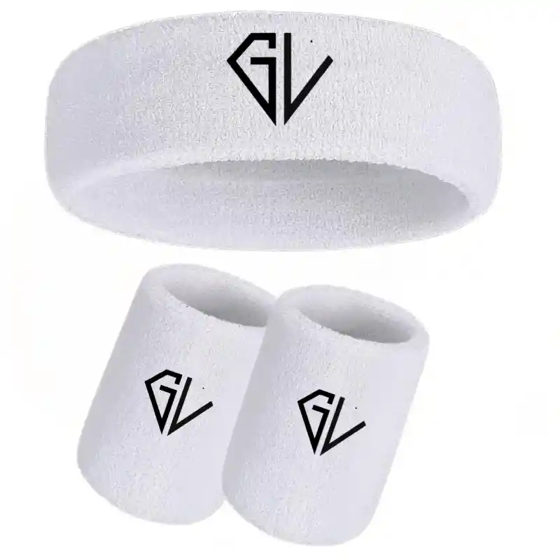 Kit Balaca Y Muñequeras De Sudor Deportes Fitness Color Blanco