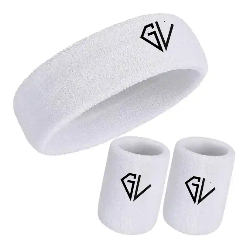 Kit Balaca Y Muñequeras De Sudor Deportes Fitness Color Blanco