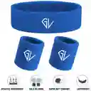 Kit Balaca Y Muñequeras De Sudor Deportes Fitness Color Azul
